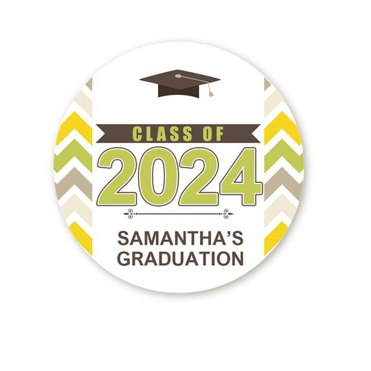 Personalized Graduation Stickers, Custom Graduation Party Favor Round Label, Grad Envelope Seal, Thank You Graduation Sticker, Class of 2025