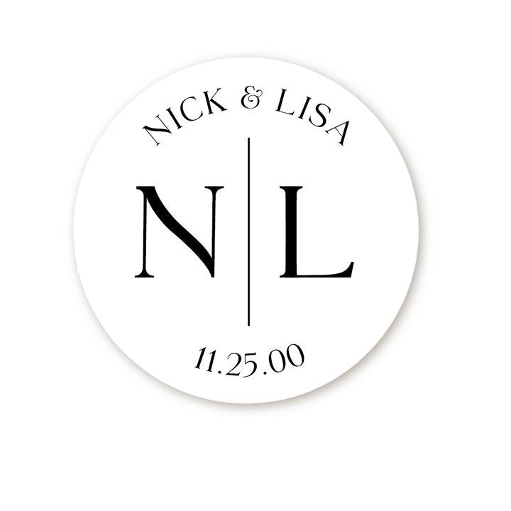 Wedding Couple Initial Stickers, Personalized Monogram Wedding Favor Labels, Wedding Hotel Bag, Favor Candy Stickers, Groom Bride initials