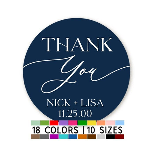 Thank You Wedding Favor Stickers, Personalized Thank You Stickers, Wedding stickers for favors,  Wedding Candy Favor Labels