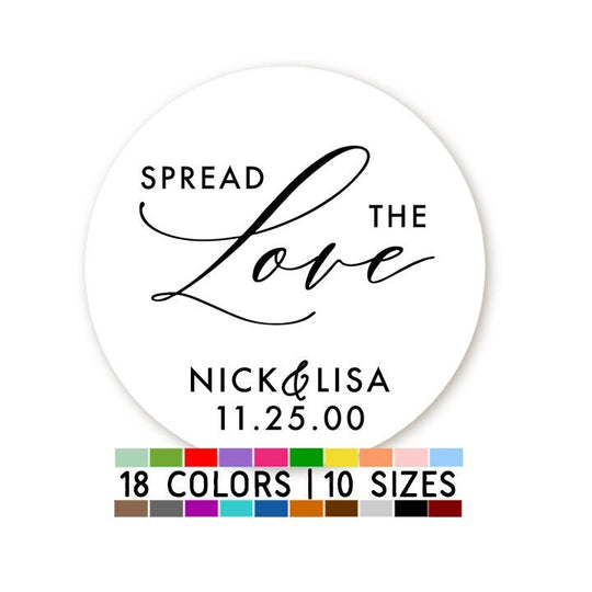 Spread The Love Stickers, Wedding Jam Personalized Sticker, Wedding Favor Stickers, Wedding Jelly Label Party Favor Label