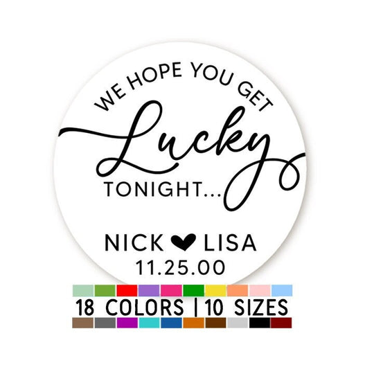 We Hope You Get Lucky Tonight Lotto Stickers, Wedding Lotto Ticket Favors, Bridal Lottery Favors, Wedding Favors, Lotto Ticket Favors