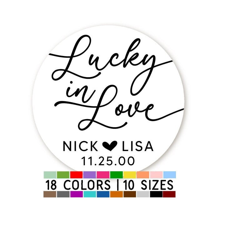 Lucky In Love Lotto Stickers, Wedding Lotto Ticket Favors, Scratch Off Favors, Whole Lotto Love, Wedding Lottery Favor Bag Stickers