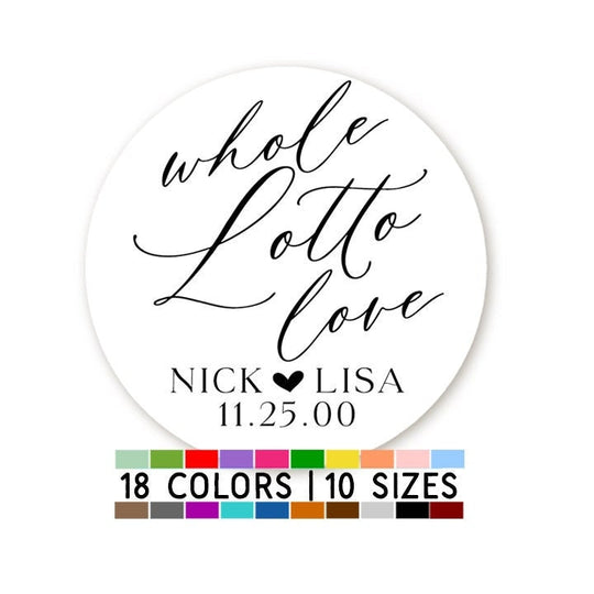 Whole Lotto Love Stickers, Lottery Ticket Favor Stickers, Wedding Lotto Ticket Favors, Scratch Off Favors, Wedding Lottery Favor Bag Sticker