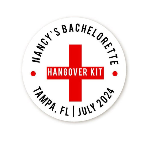 Hangover Kit Bridal Shower Stickers, Thank You Stickers, Wedding Favor Sticker Labels, Personalized Party Favors