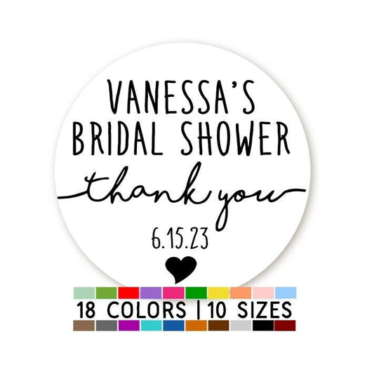 Thank You Bridal Shower Stickers, Thank You Stickers, Wedding Favor Sticker Labels, Personalized Party Favors