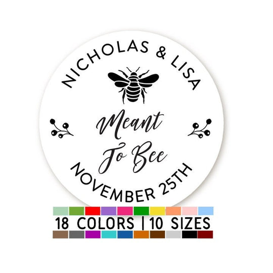 Meant To Bee Honey Personalized Bridal Shower Sticker, Bridal Shower Favor, Favor Wedding Sticker, Engagement Sticker