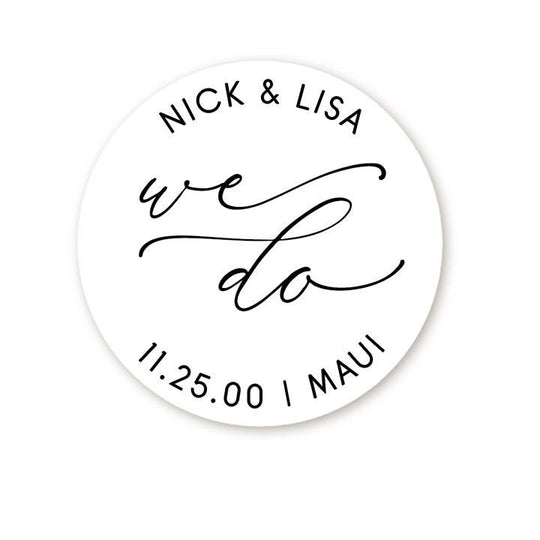 We Do Wedding Sticker, Personalized Wedding Sticker, Bridal Shower Sticker, Bridal Shower Favor, Favor Wedding Sticker, Engagement Sticker
