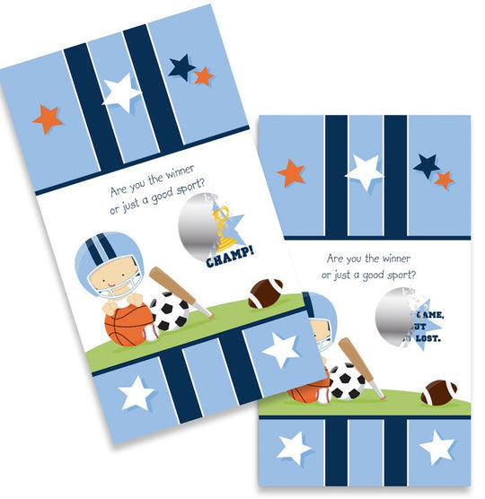 Sports Baby Caucasian - Baby Shower Scratch Off Game Pack of 20 Cards