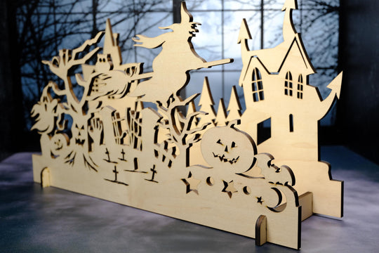 Personalized Halloween Candle Box - Halloween Centerpiece - Halloween Decor - Personalized Wood Halloween Decoration