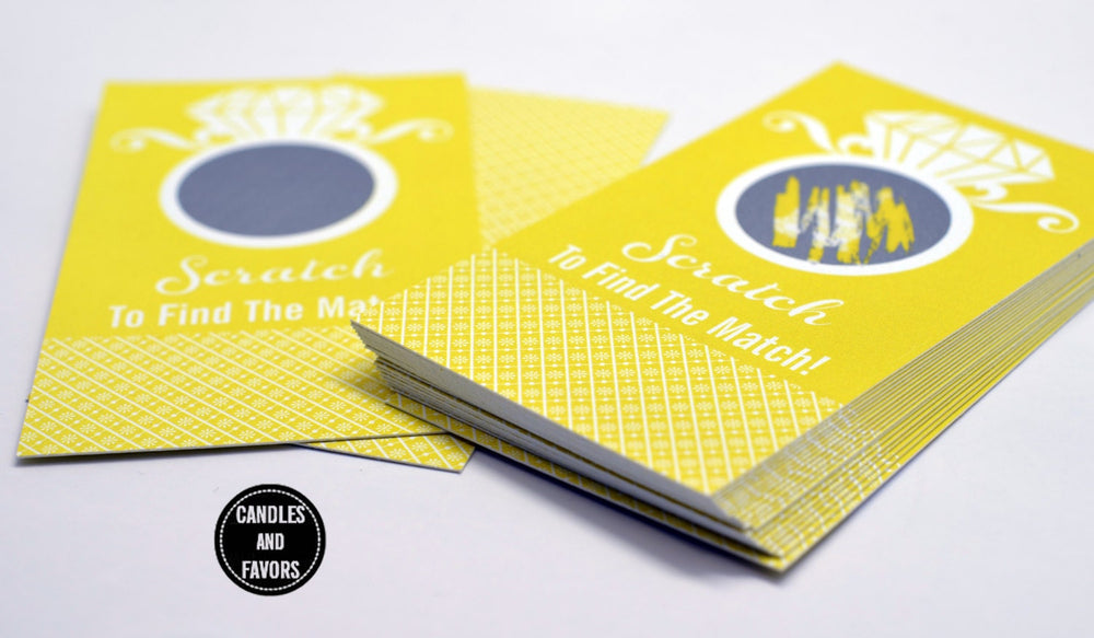 20 Yellow Scratch Off Cards - Bridal Shower Game - Bachelorette Party Games
