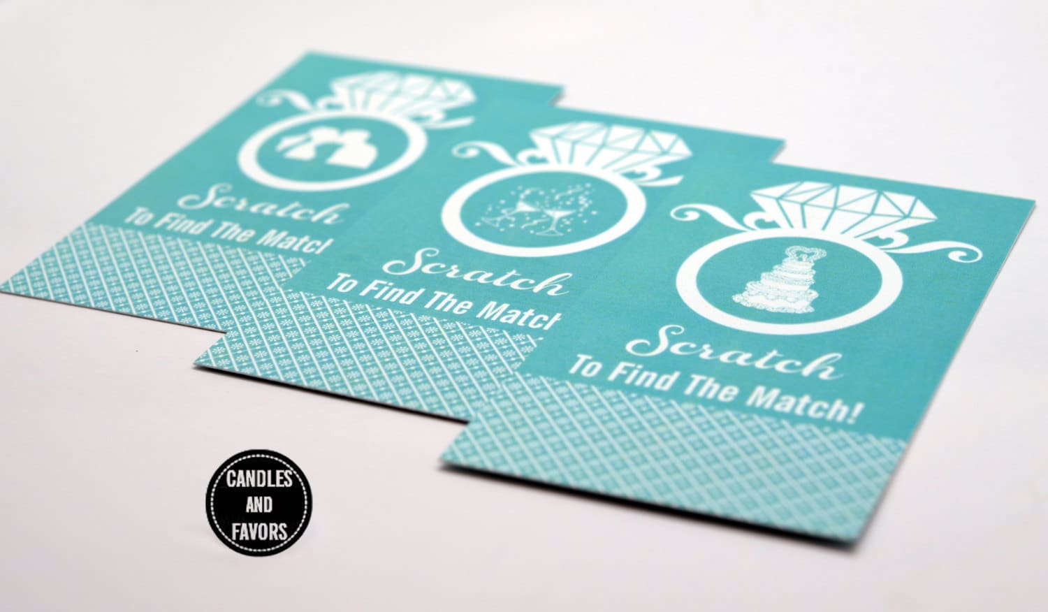 20 Aqua Scratch Off Cards - Bridal Shower Game - Bachelorette Party Games