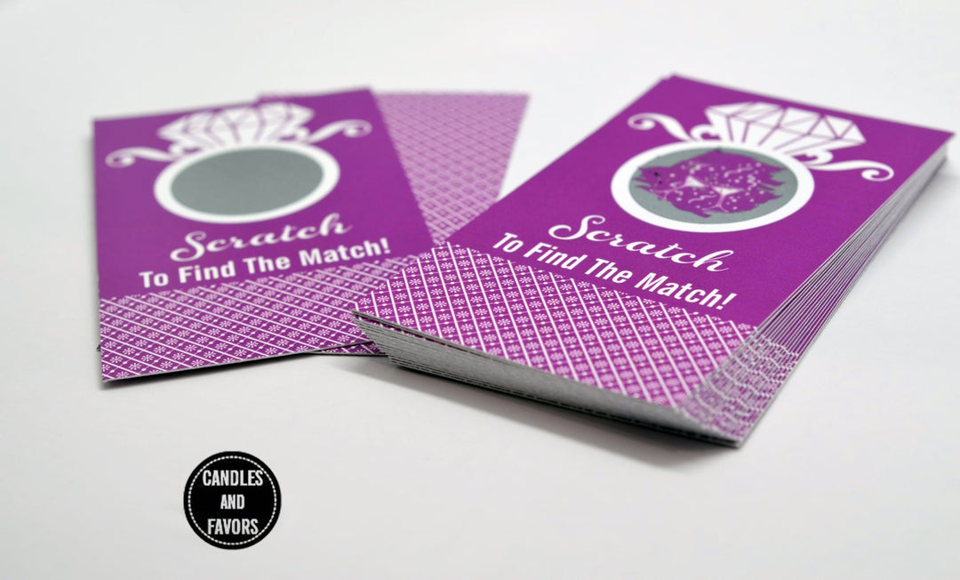 20 Dark Purple Scratch Off Cards - Bridal Shower Game - Bachelorette Party Games