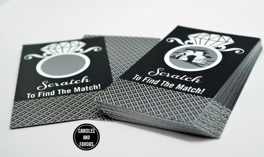 20 Black Scratch Off Cards - Bridal Shower Game - Bachelorette Party Games