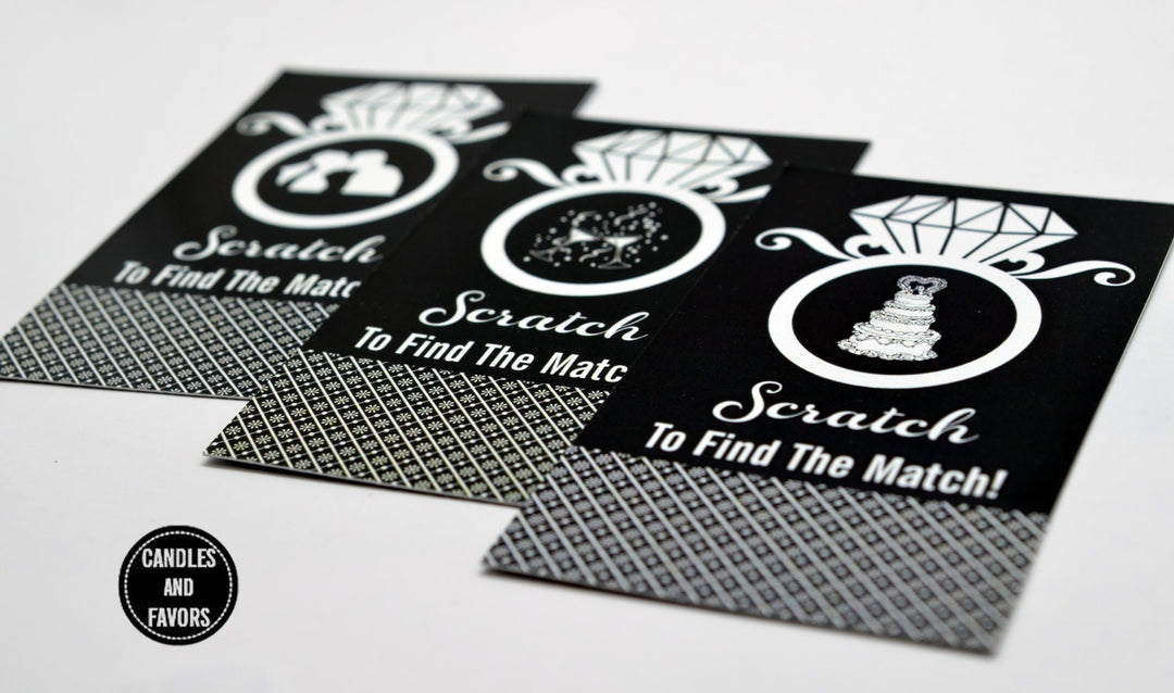 20 Black Scratch Off Cards - Bridal Shower Game - Bachelorette Party Games