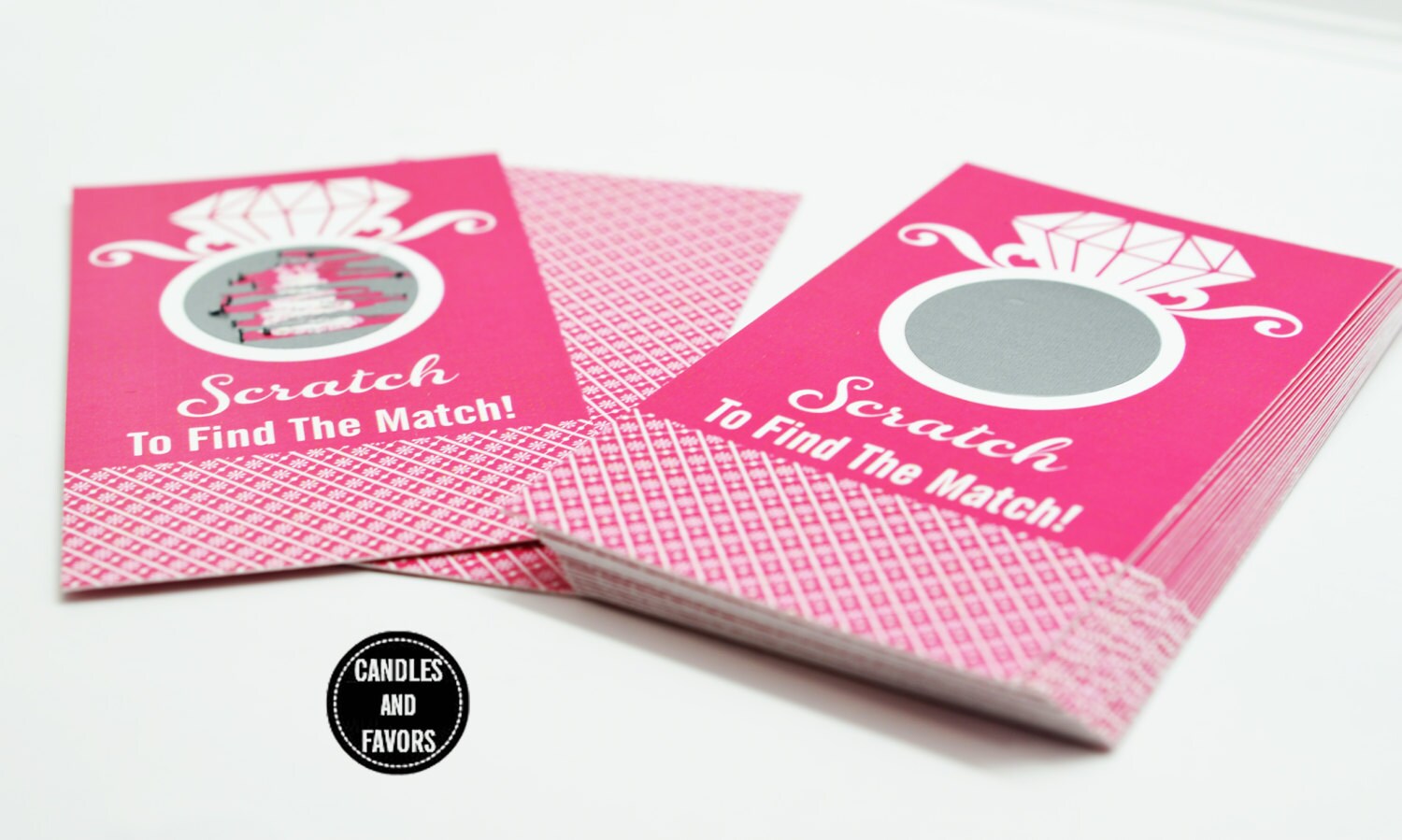 20 Pink Scratch Off Cards - Bridal Shower Game - Bachelorette Party Games