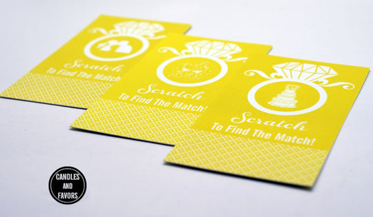 20 Yellow Scratch Off Cards - Bridal Shower Game - Bachelorette Party Games