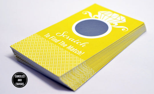 20 Yellow Scratch Off Cards - Bridal Shower Game - Bachelorette Party Games