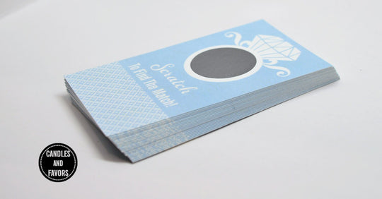 20 Light Blue Scratch Off Cards - Bridal Shower Game - Bachelorette Party Games