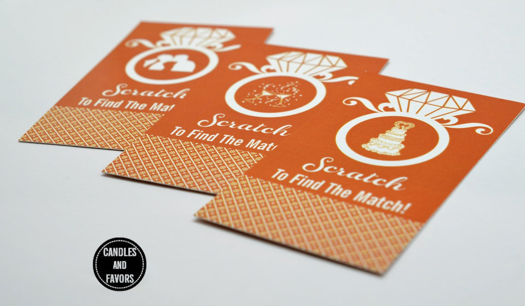 20 Orange Scratch Off Cards - Bridal Shower Game - Bachelorette Party Games
