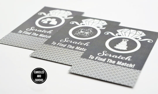 20 Dark Grey Scratch Off Cards - Bridal Shower Game - Bachelorette Party Games