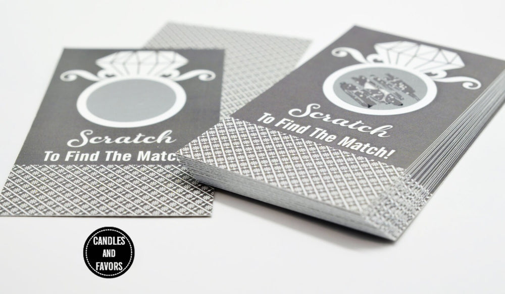 20 Dark Grey Scratch Off Cards - Bridal Shower Game - Bachelorette Party Games