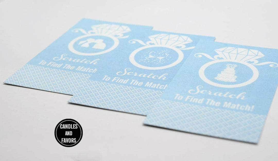20 Light Blue Scratch Off Cards - Bridal Shower Game - Bachelorette Party Games