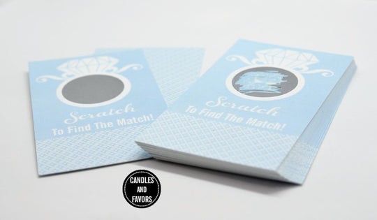 20 Light Blue Scratch Off Cards - Bridal Shower Game - Bachelorette Party Games