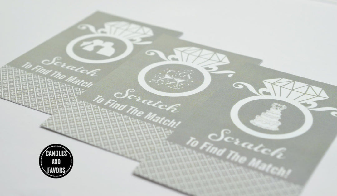 20 Light Grey Scratch Off Cards - Bridal Shower Game - Bachelorette Party Games