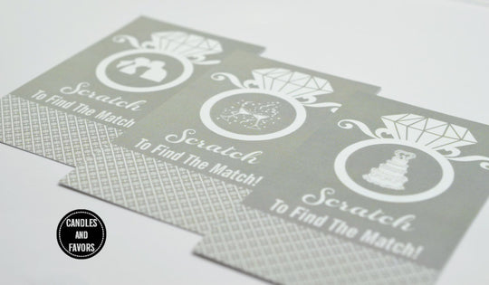 20 Light Grey Scratch Off Cards - Bridal Shower Game - Bachelorette Party Games