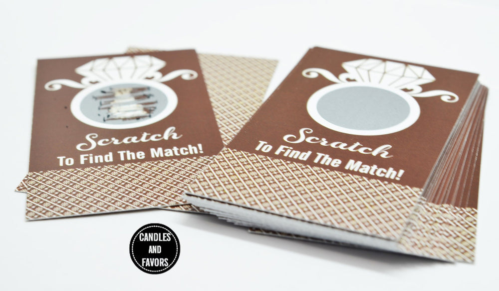 20 Chocolate Brown Scratch Off Cards - Bridal Shower Game - Bachelorette Party Games
