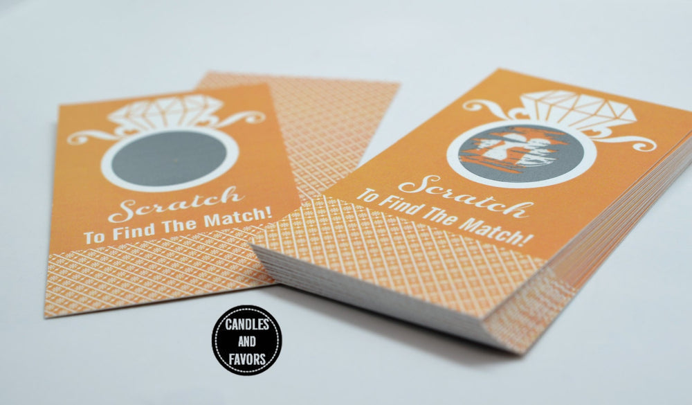 20 Sherbet Scratch Off Cards - Bridal Shower Game - Bachelorette Party Games