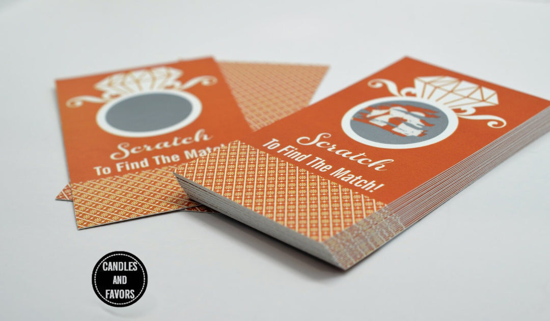 20 Orange Scratch Off Cards - Bridal Shower Game - Bachelorette Party Games