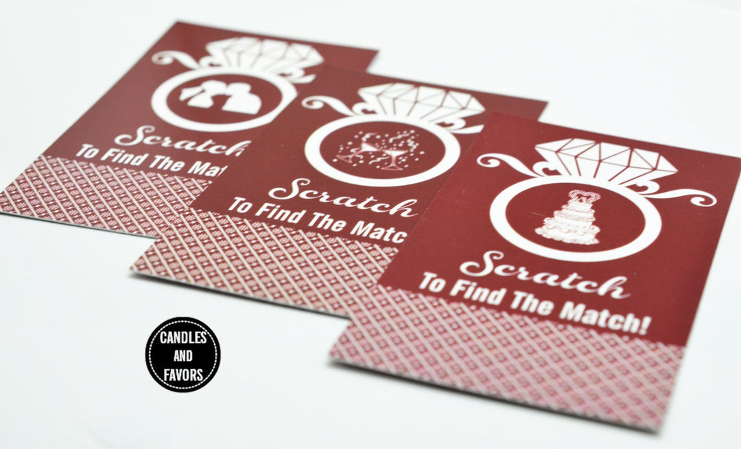 20 Burnt Red Scratch Off Cards - Bridal Shower Game - Bachelorette Party Games