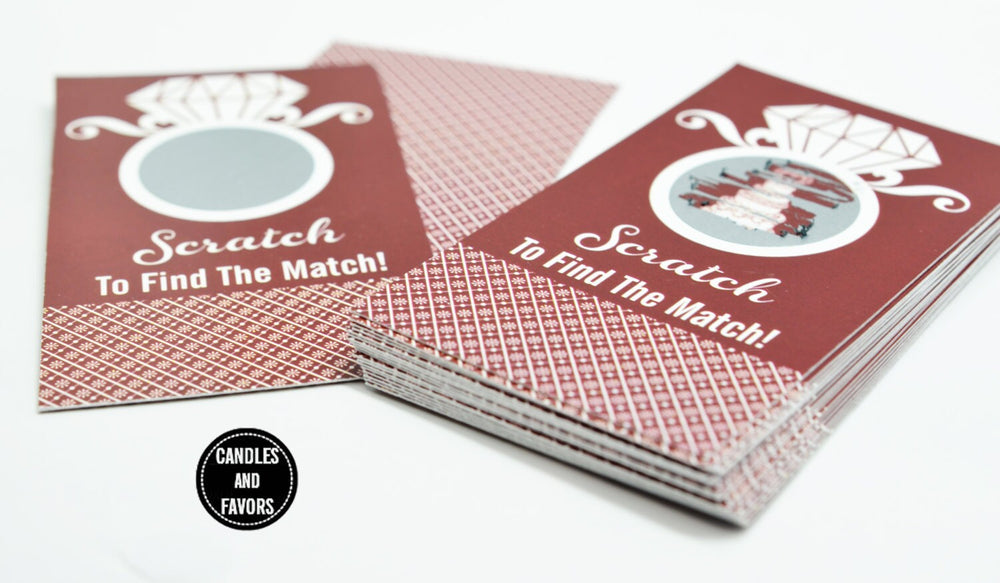 20 Burnt Red Scratch Off Cards - Bridal Shower Game - Bachelorette Party Games