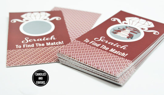 20 Burnt Red Scratch Off Cards - Bridal Shower Game - Bachelorette Party Games