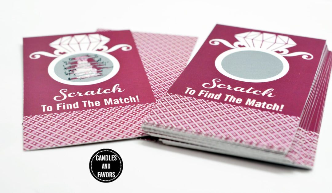 20 Maroon Scratch Off Cards - Bridal Shower Game - Bachelorette Party Games