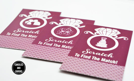 20 Maroon Scratch Off Cards - Bridal Shower Game - Bachelorette Party Games
