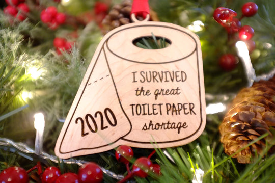 Love you more than toilet paper 2020 Ornament | Toilet Paper Shape Christmas Ornament | Funny 2020 Ornament | Wood Ornament