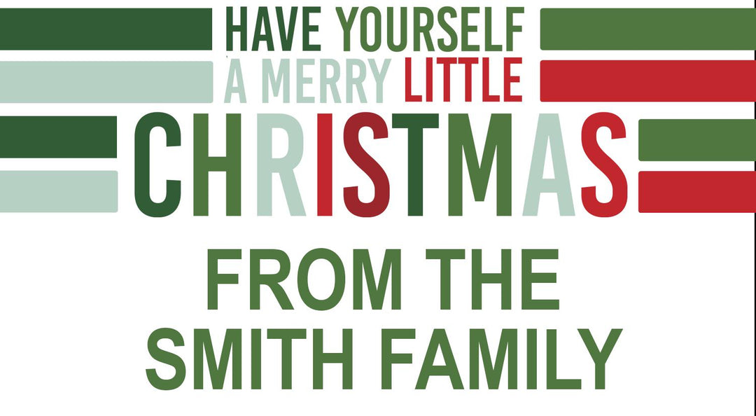 Christmas Gift Labels - Wishing you a Very Merry Christmas Stickers - Personalized Rectangle Christmas Sticker Labels - Sheet of 18