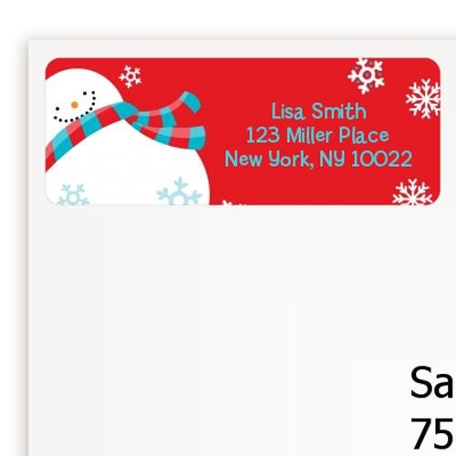 Christmas Snowman Return Address Labels, Personalized Holiday Address Stickers