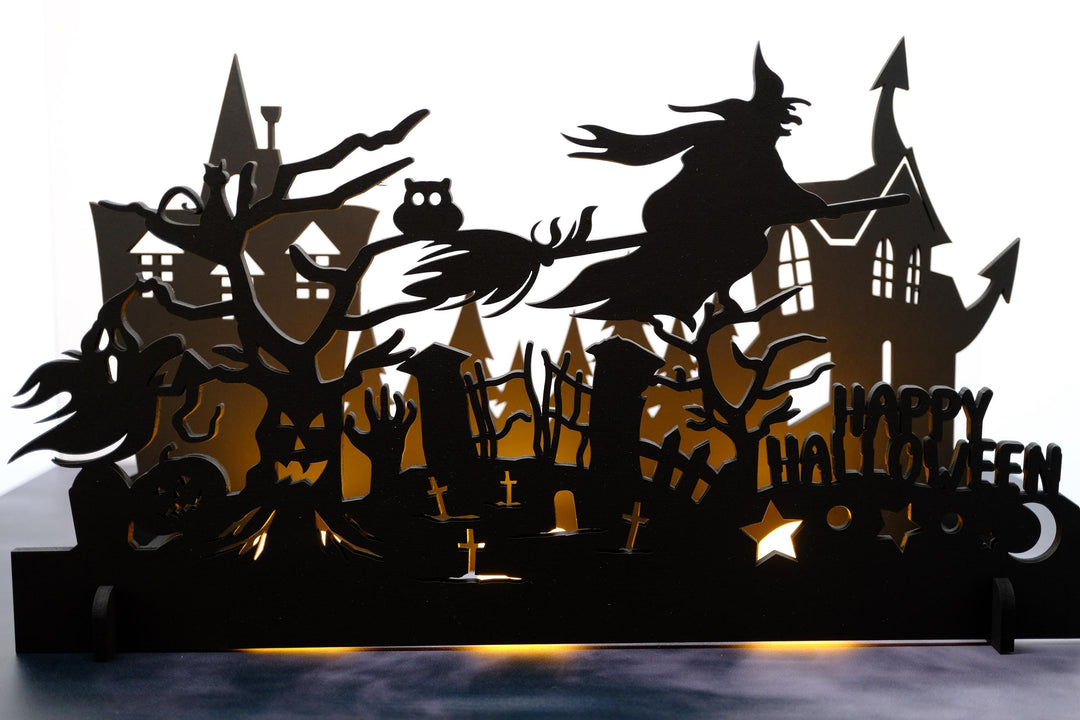 Personalized Halloween Candle Box - Halloween Centerpiece - Halloween Decor - Personalized Wood Halloween Decoration