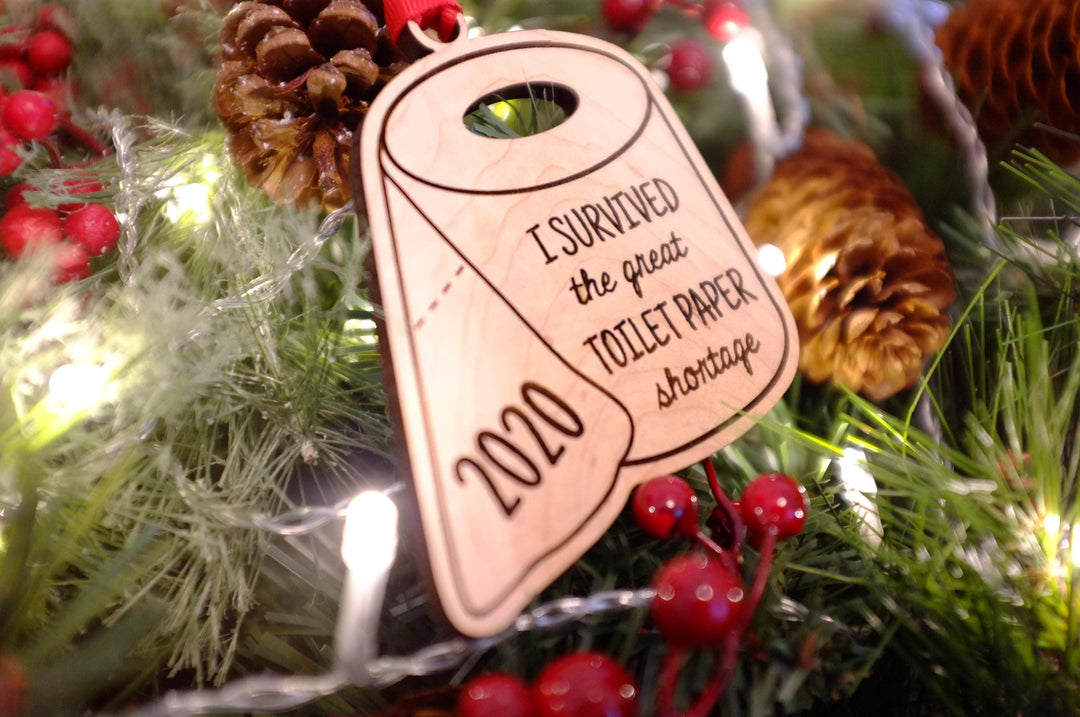 Love you more than toilet paper 2020 Ornament | Toilet Paper Shape Christmas Ornament | Funny 2020 Ornament | Wood Ornament