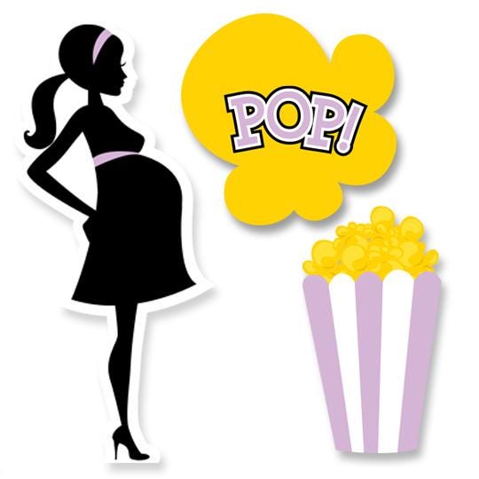 Ready To Pop Purple - Baby Shower Scratch Off Game - Ready To Pop Purple Stripes Shower Game - Pack of 20 Cards