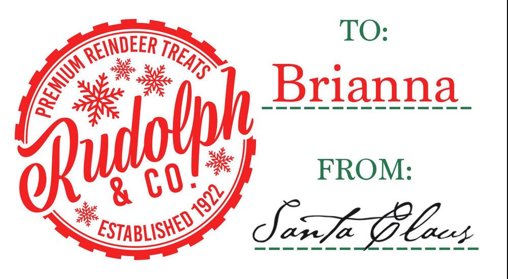Christmas Gift Labels - Rudolph & Co.  Stickers - Personalized Rectangle Christmas Sticker Labels - Sheet of 18