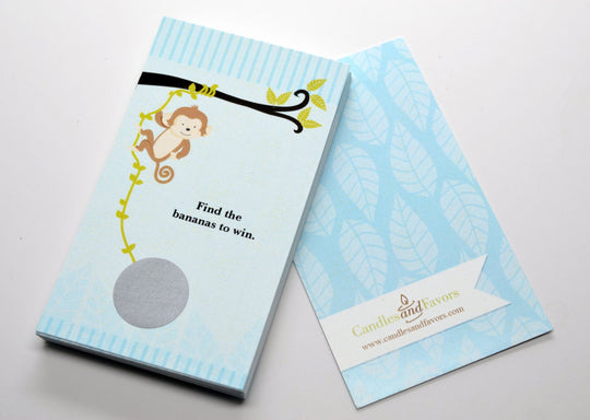 Monkey Boy - Baby Shower Scratch Off Game Pack of 20 Cards