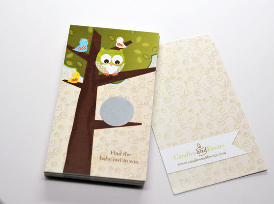 Owl - Look Whooo's Having A Baby - Baby Shower Scratch Off Game Pack of 20 Cards