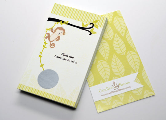Monkey Neutral - Baby Shower Scratch Off Game Pack of 20 Cards