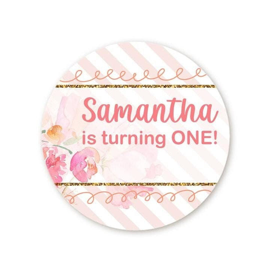 Fun To Be One Birthday Party Favor Stickers, Happy Birthday Labels, Custom Birthday Party Favor Labels, Personalized Round Stickers