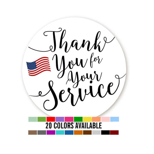 Thank You For Your Service Personalized Round Sticker Labels - Military Sticker Labels