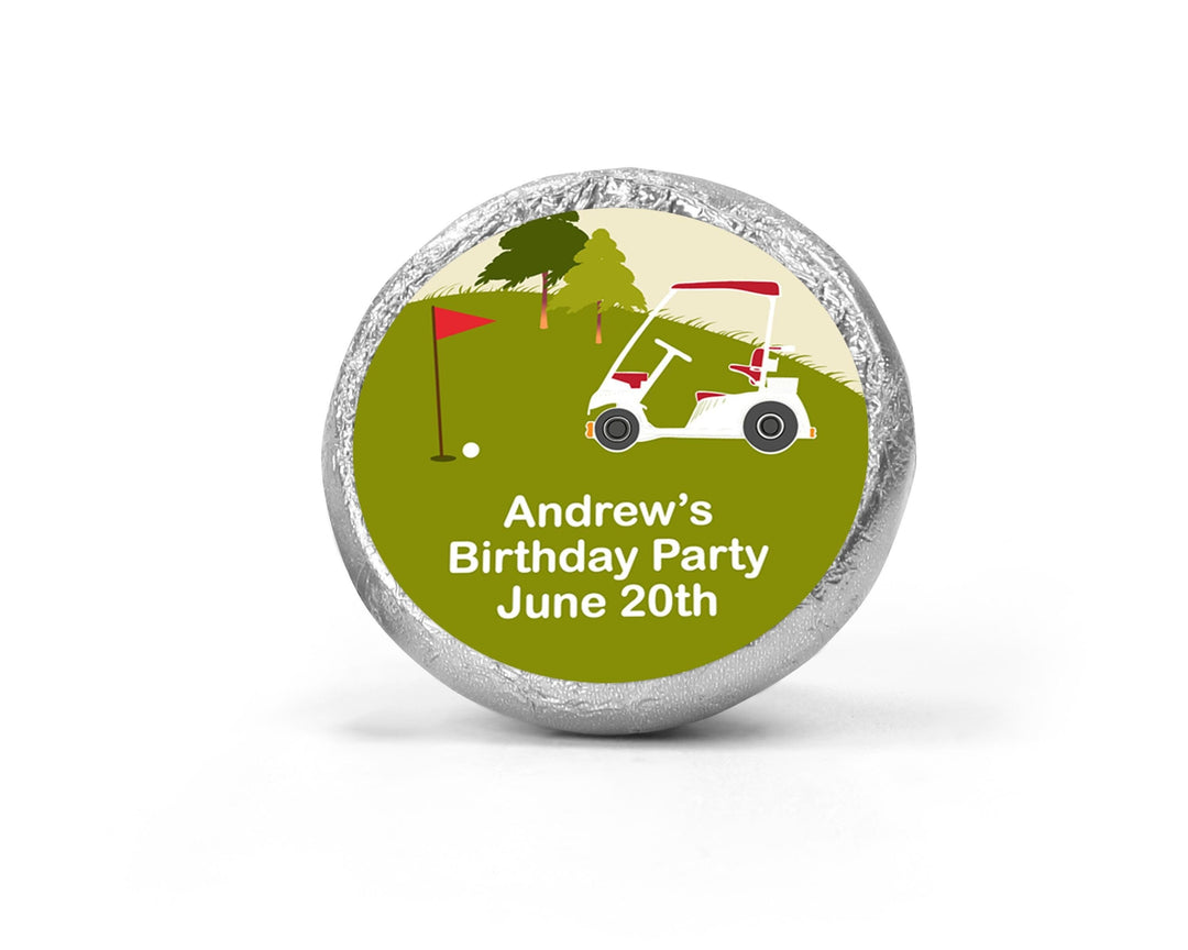 Golf Cart Chocolate Kiss Stickers for Birthday Party, Custom Golf Cart Kiss Labels, Personalized Stickers Chocolate Kiss Favors